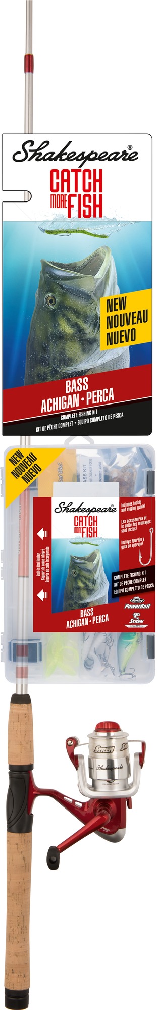 Shakespeare CMF2BASS Catch More Fish Bass Combo, includes Tackle | 043388434333