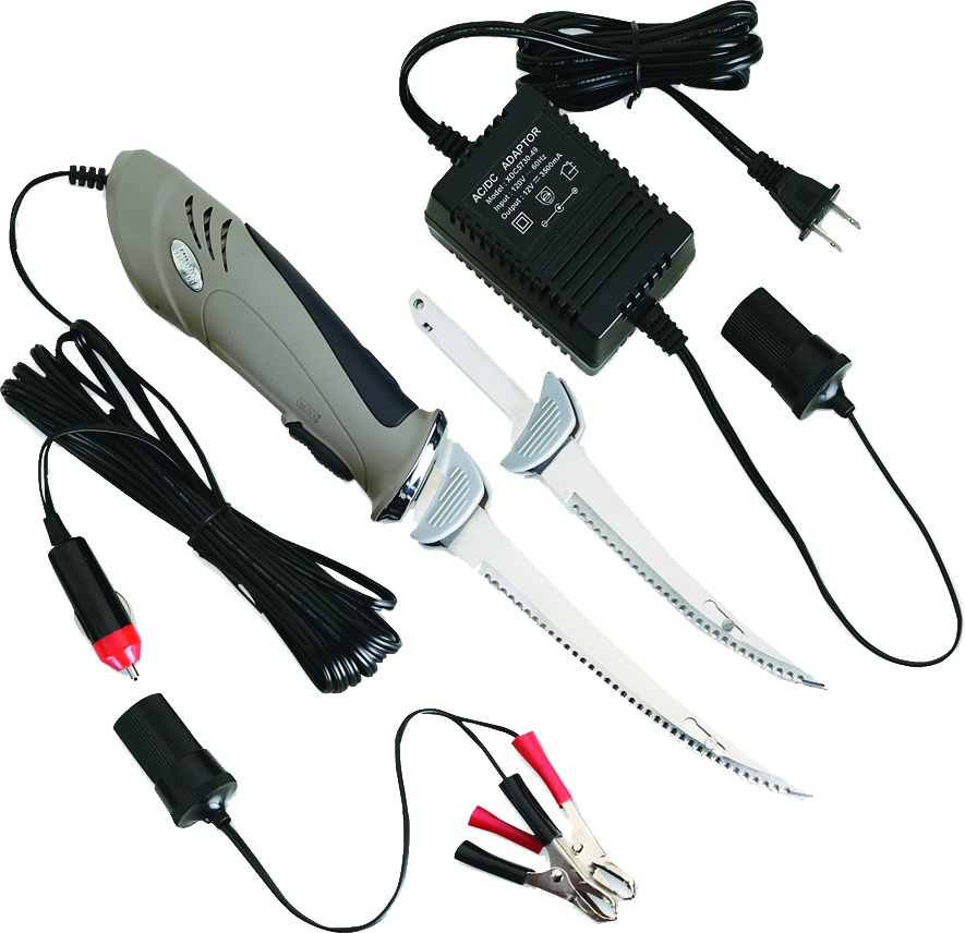 Rapala PGEF1 Deluxe Electric Fillet Knife Set 110V AC/12V, Storage Case | 022677086699