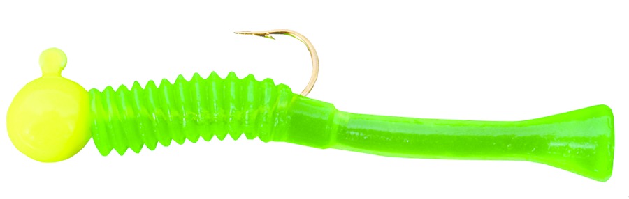 Cubby 5004 Mini-Mite Jig, 1 1/2 Inch 1/32 oz, Sz 8 Hook, Yellow/Green | 009409950046