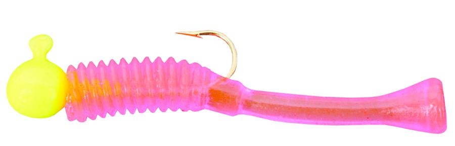 Cubby 5009 Mini-Mite Jig, 1 1/2 Inch 1/32 oz, Sz 8 Hook, Yellow/Pink | 009409950091