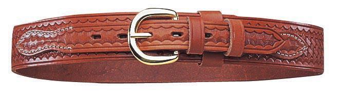 The Texan: Black Western Ranger Belt with Stitched Basket Weave - 1.50 42 