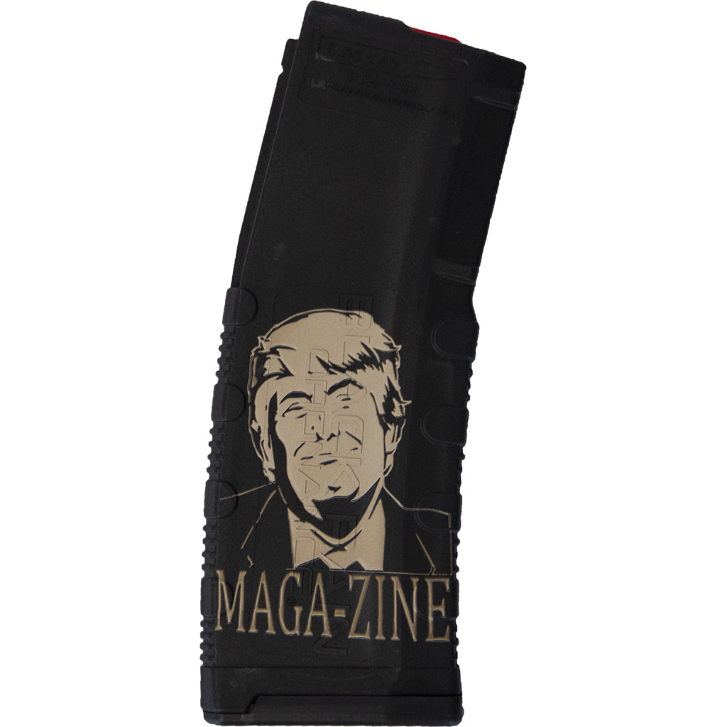 Black Rain Ordnance  Magazine  30rd, Black Polymer with Trump MAGA-ZINE Engraving, Fits AR-15 Platform