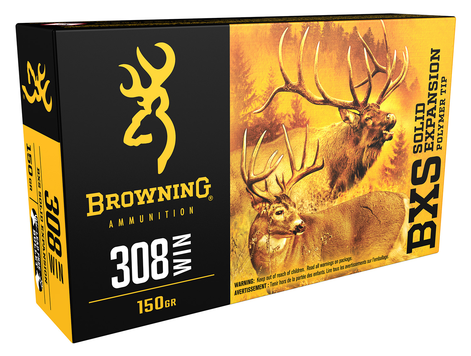 Browning Ammo B192430061 BXS Copper Expansion 30-06 Springfield 180 gr Lead Free Solid Expansion Polymer Tip 20 Per Box/ 10 Case | 00020892224759