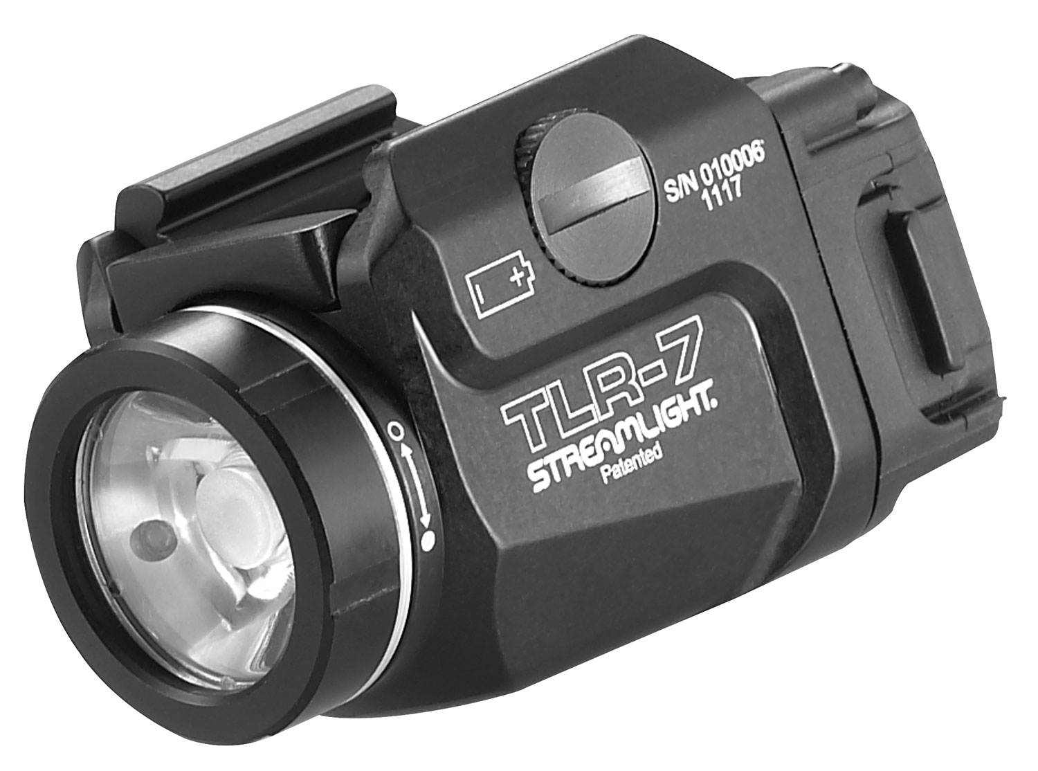 Streamlight 69420 TLR7 Weapon Light 500 Lumens Output White LED Light 131 Meters Beam Rail Grip Clamp Mount Black Anodized Aluminum | 080926694200