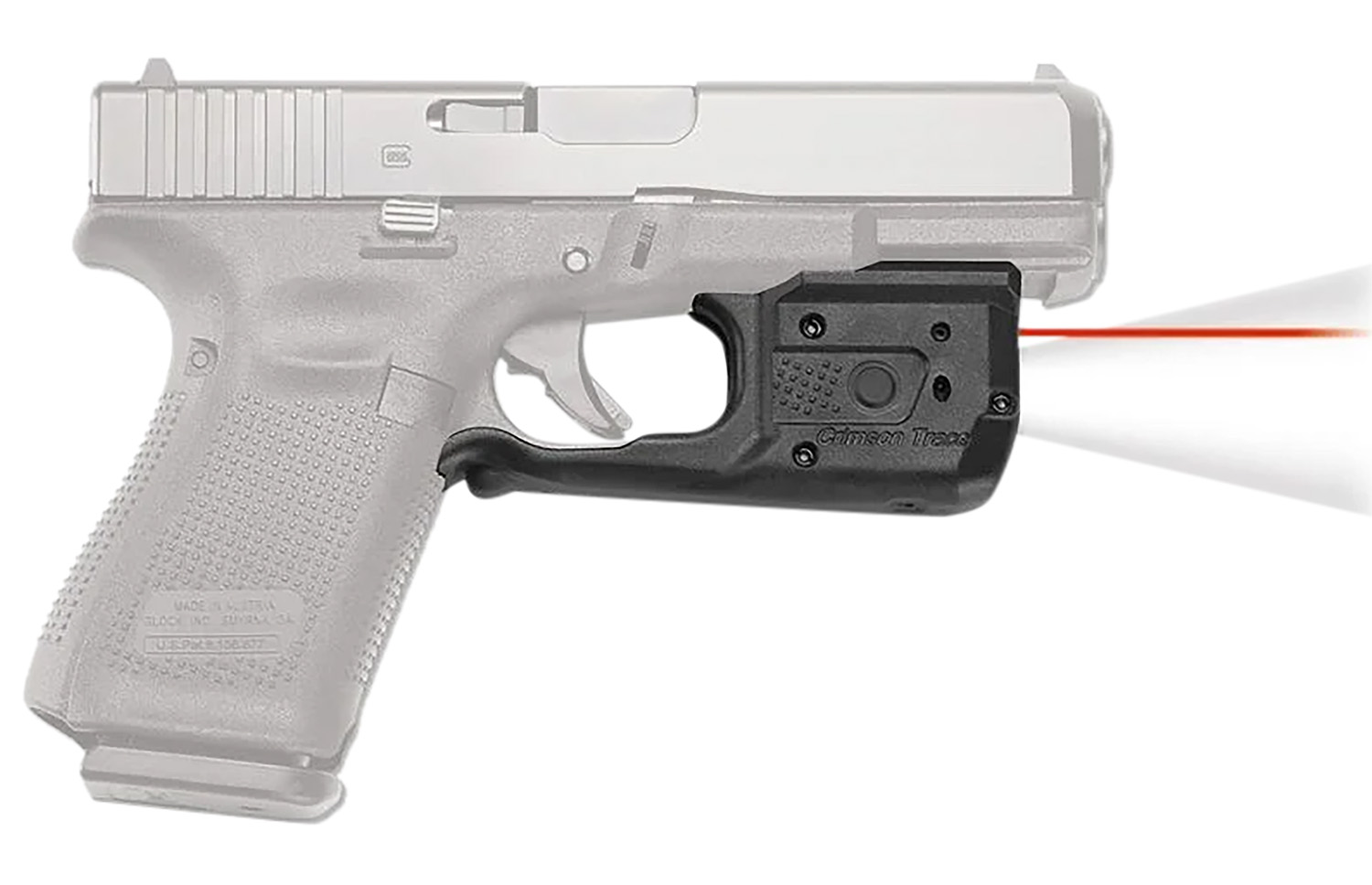 Crimson Trace LL807 Laserguard Pro Black Red Laser 150 Lumens 5mW 633nM Wavelength Compatible w/Most Glock Trigger Guard Mount