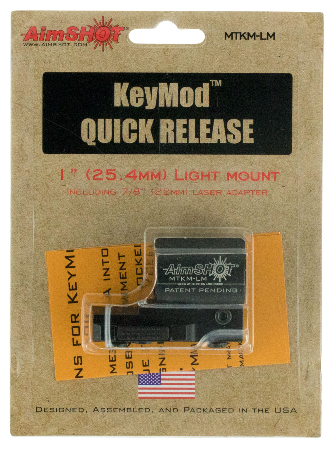 Aimshot MTKMQRLM KeyMod QR Flashlight Mount Black
