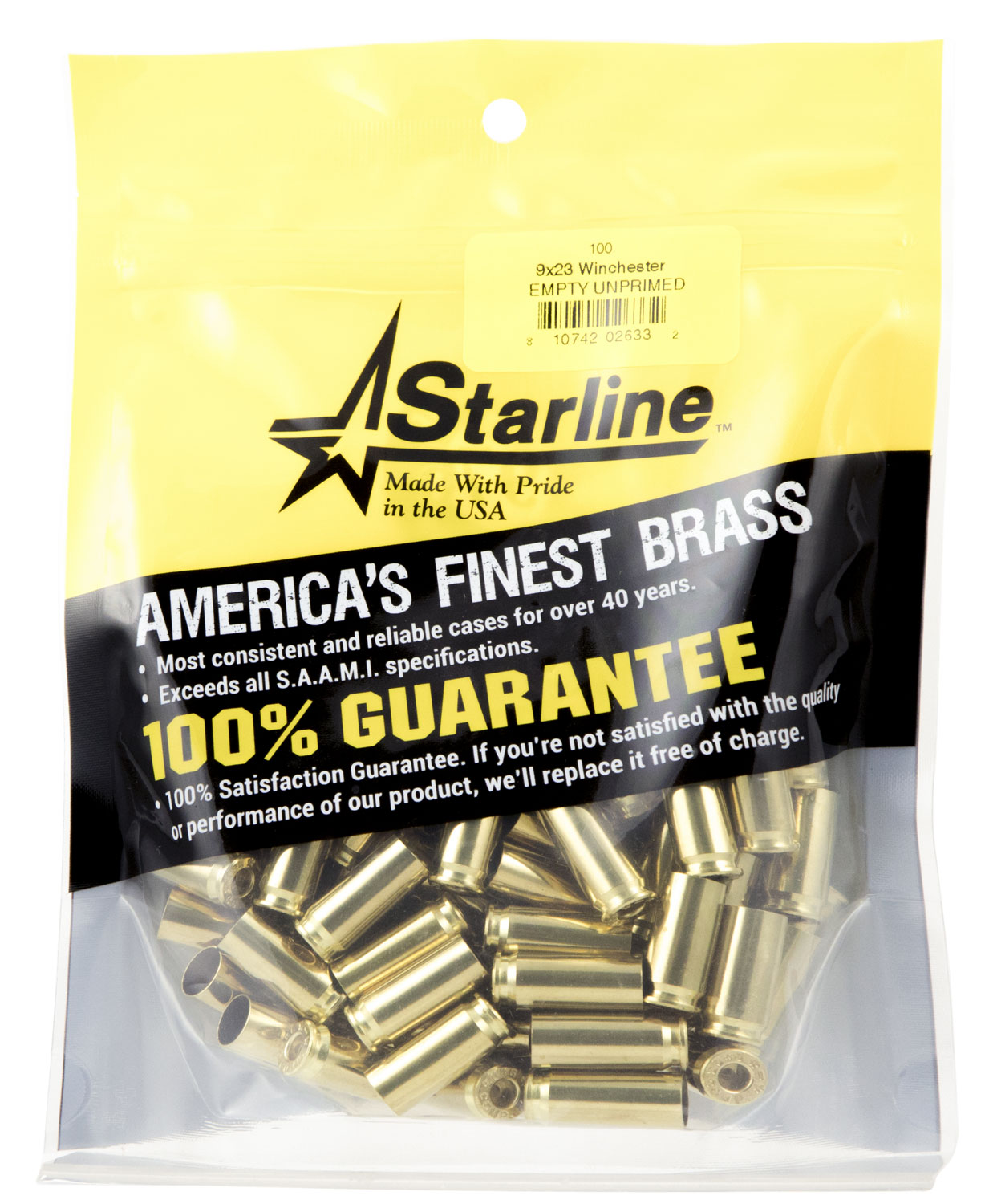 Starline Brass Star9x23WinE Unprimed Cases 9x23 Winchester 100/Pack