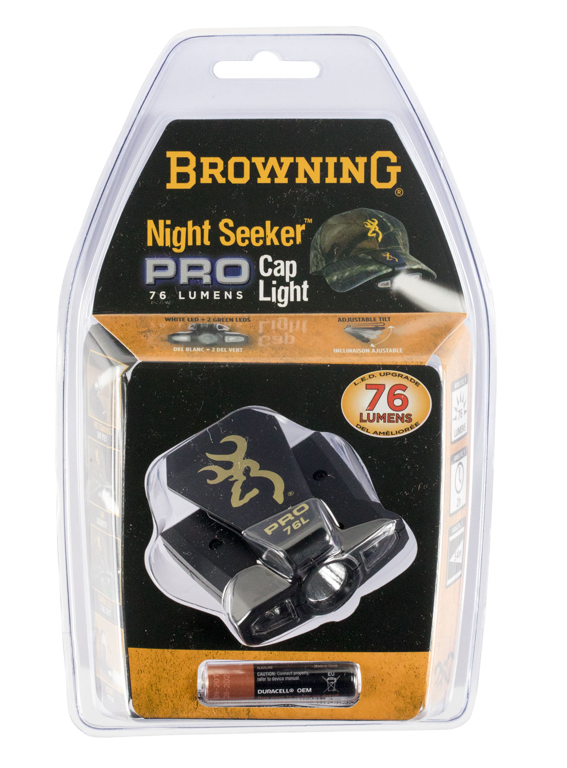 Browning 3715099 Night Seeker Pro  Black 12/76 Lumens Nichia LED White/Green | 023614074557