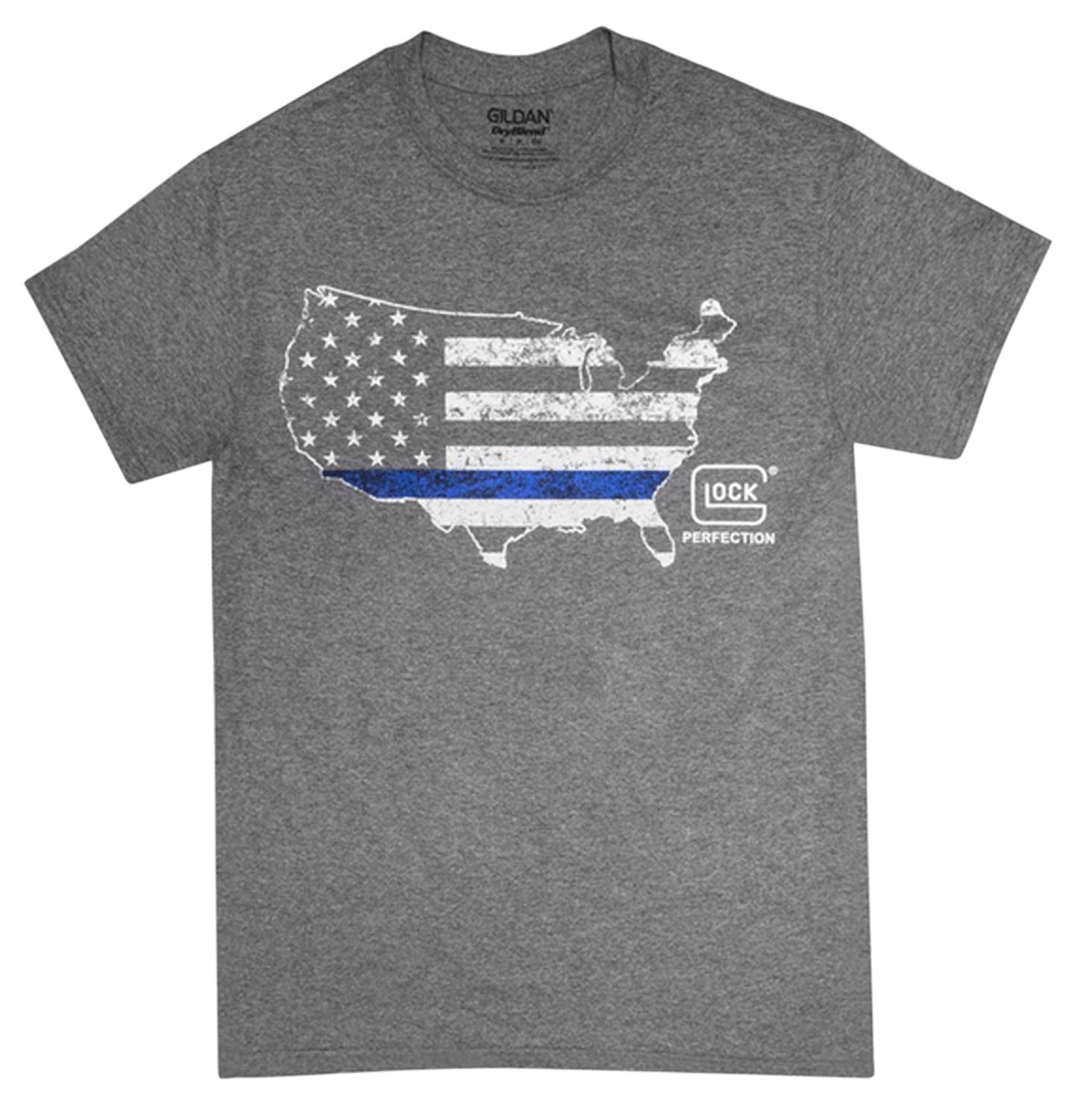 Glock AP95154 Blue Line T-Shirt Short Sleeve Small Gray