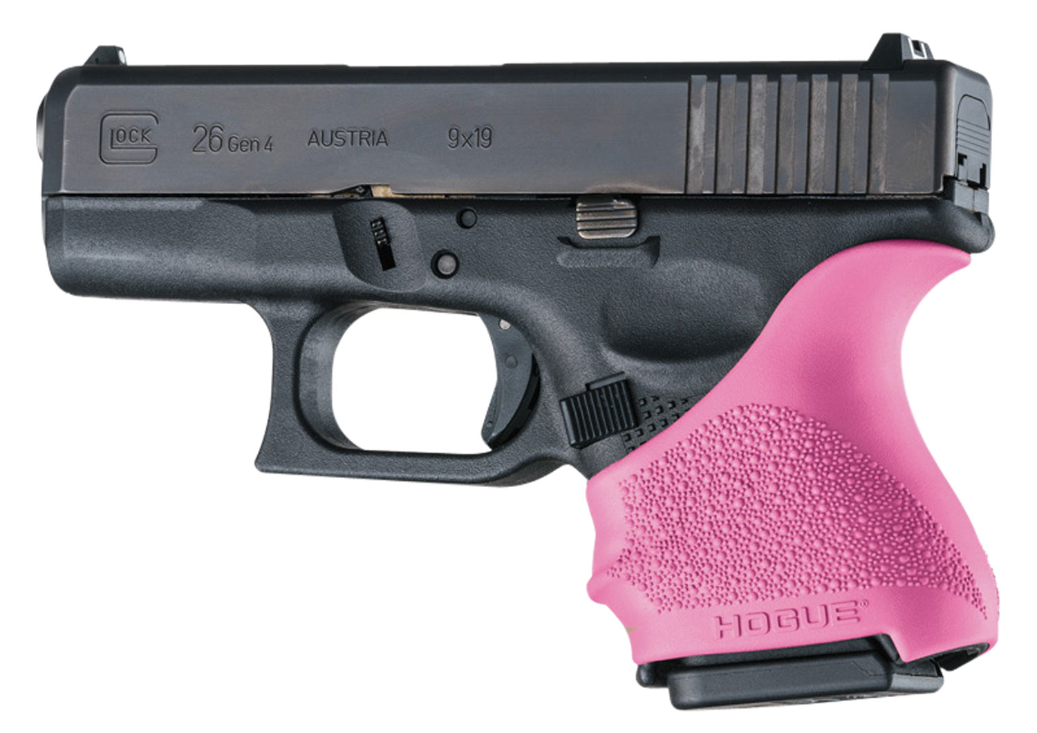 Hogue 18607 HandAll Beavertail Grip Sleeve Glock 26/27 Textured Rubber Pink