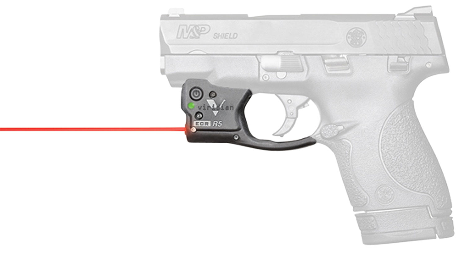 Viridian 920-0013 Reactor R5 Gen 2 Red Laser with 635-650nM Wavelength, ECR & 25 yds Day/1 mi Night Range Black Finish for 40 S&W, 9mm Luger S&W M&P Shield Includes IWB Holster