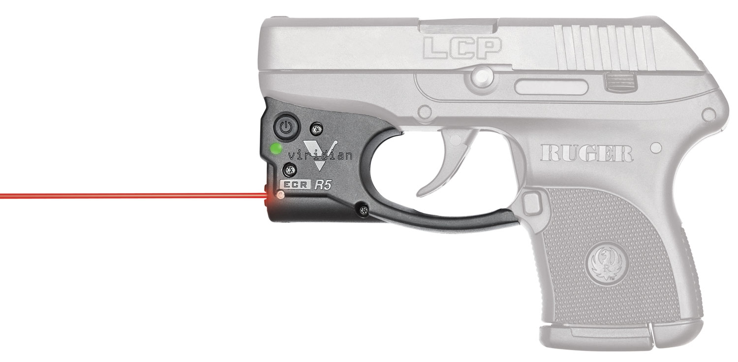 Viridian 920-0011 Reactor R5 Gen 2 Red Laser with 635-650nM Wavelength, ECR & 25 yds Day/1 mi Night Range Black Finish for Ruger LCP Includes IWB Holster