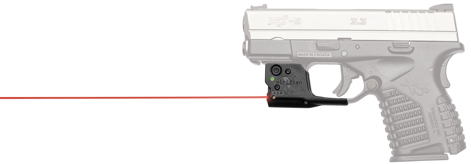 Viridian 920-0019 Reactor R5 Gen 2 Red Laser with 635-650nM Wavelength, ECR & 25 yds Day/1 mi Night Range Black Finish for Springfield XD-S Includes IWB Holster