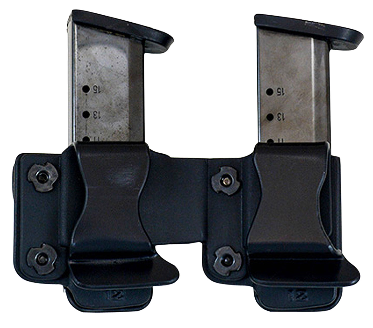 Comp-Tac C62312000LBKN Twin Mag Pouch Double Black Kydex Belt Clip Compatible w/ S&W M&P/Sig P320/Sig P229 Belts 1.50