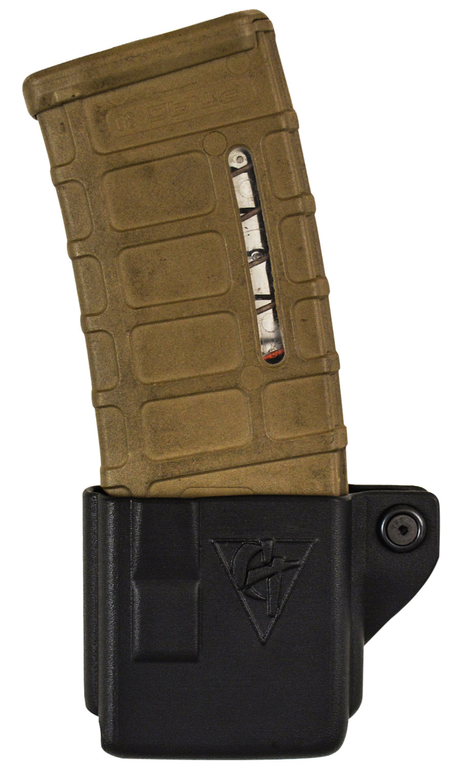Comp-Tac C39250000LBKN AR Mag Pouch OWB Single Black Kydex Belt Clip Compatible w/ 5.56x45mm NATO/223 Rem Belts 1.50