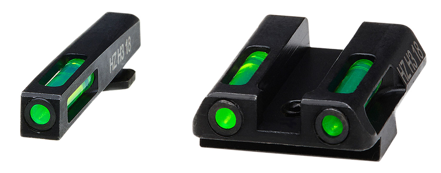 HiViz GLN321 LightWave H3 Sight Set 3 Dot Green Tritium Front & Rear Black Frame Compatible w/Glock 42/43/43X/48 Front Post/ Rear Dovetail Mount