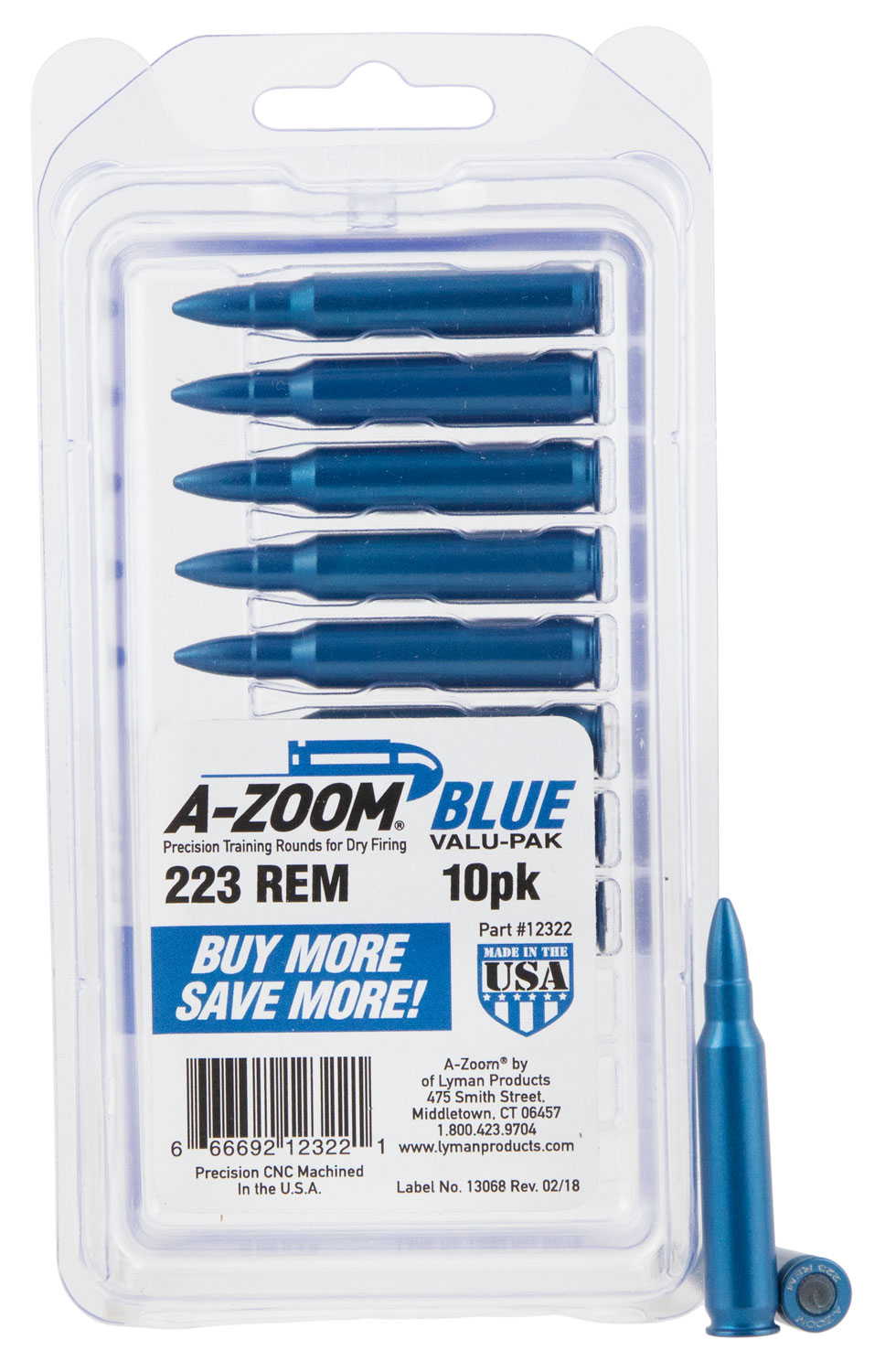 AZOOM SNAP CAPS 223REM 10PK BLUE