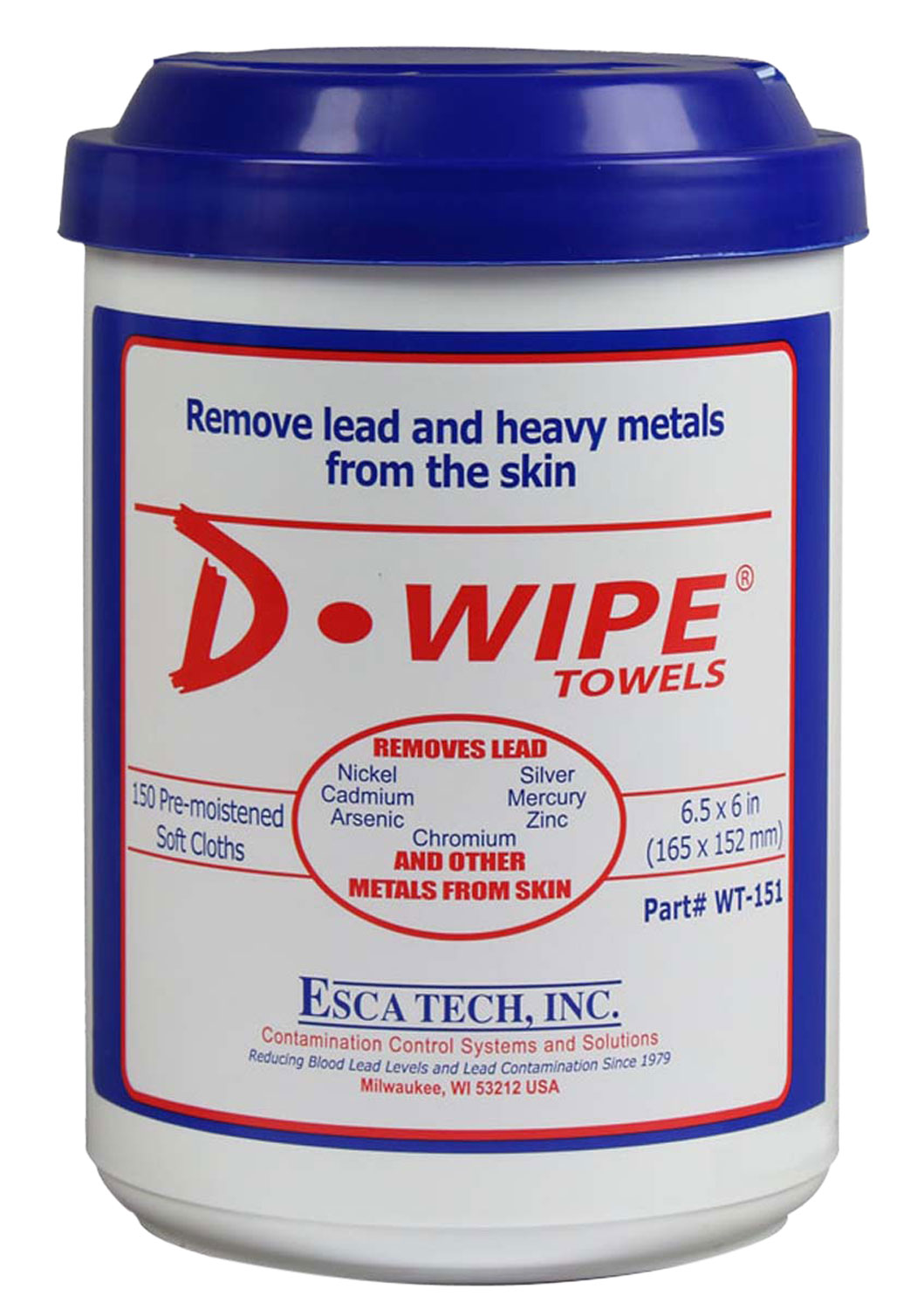 ESCA Tech WT150 DWipe Disposable Towels Wipes 150 Count 8 Canisters Per Case Sold by Case | 837058004519
