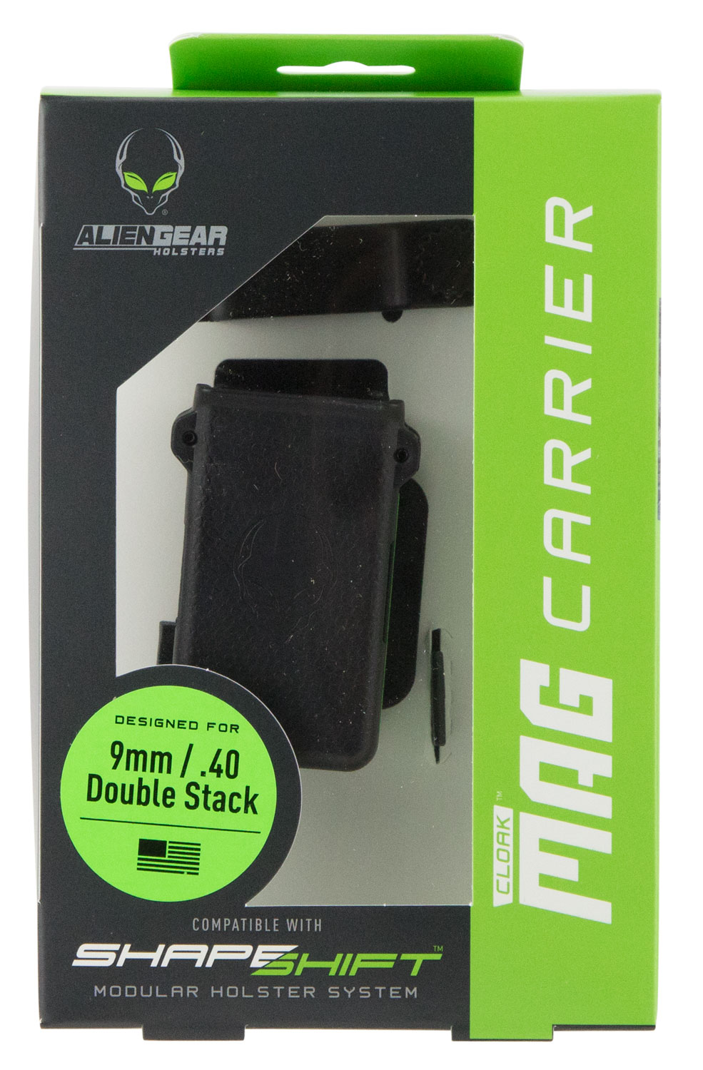 Alien Gear Holsters CMCS4 Cloak Mag Carrier Single Style made of Polymer with Black Finish & Belt Clip compatible with 9/40 Double Stack Mags & Alien Gear Shape Shift Modular Holster System