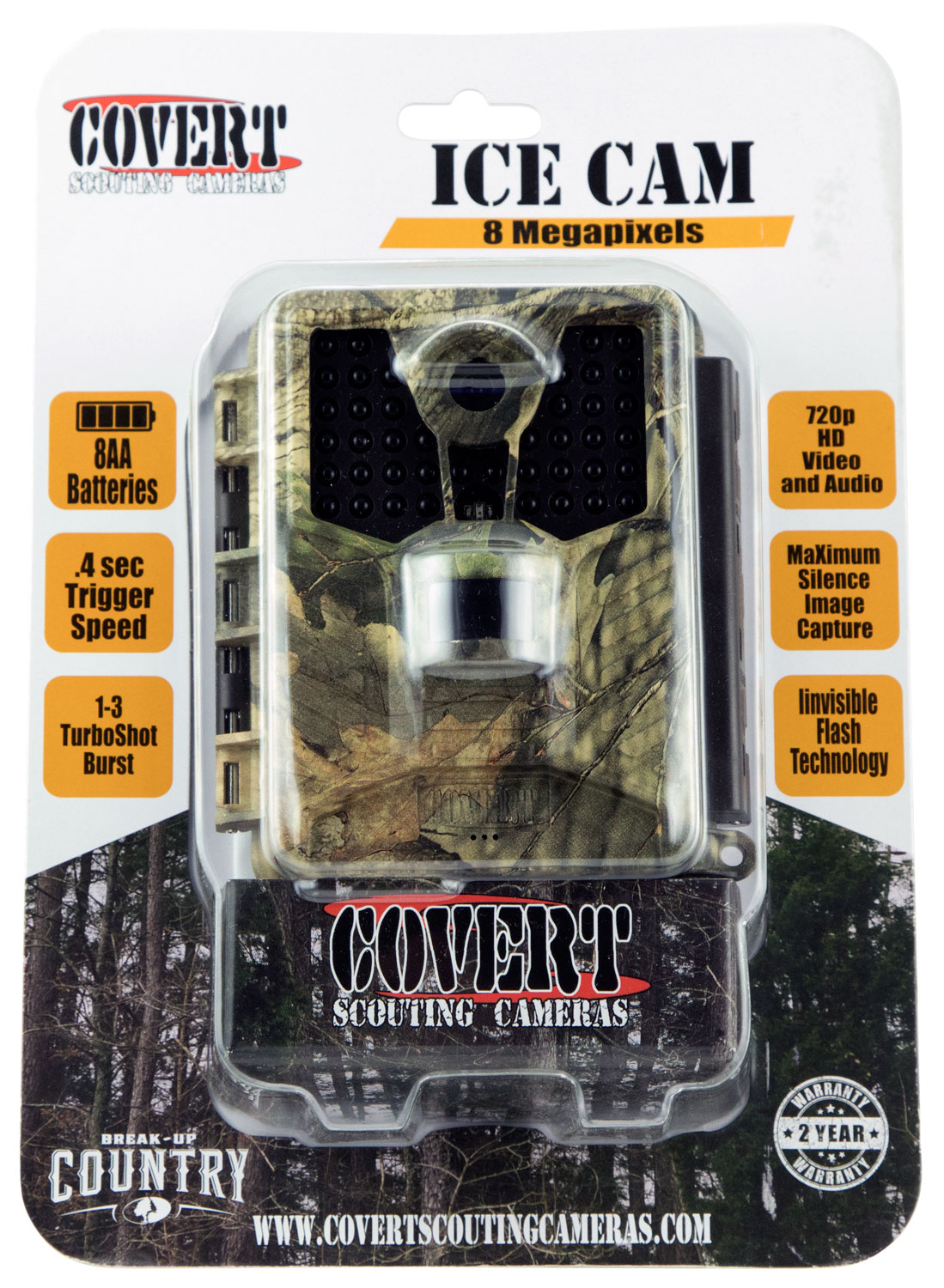 Covert Scouting Cameras 5489 Ice Cam  Trail Camera 8 MP 42 No Glow LED Mossy Oak Break-Up Country