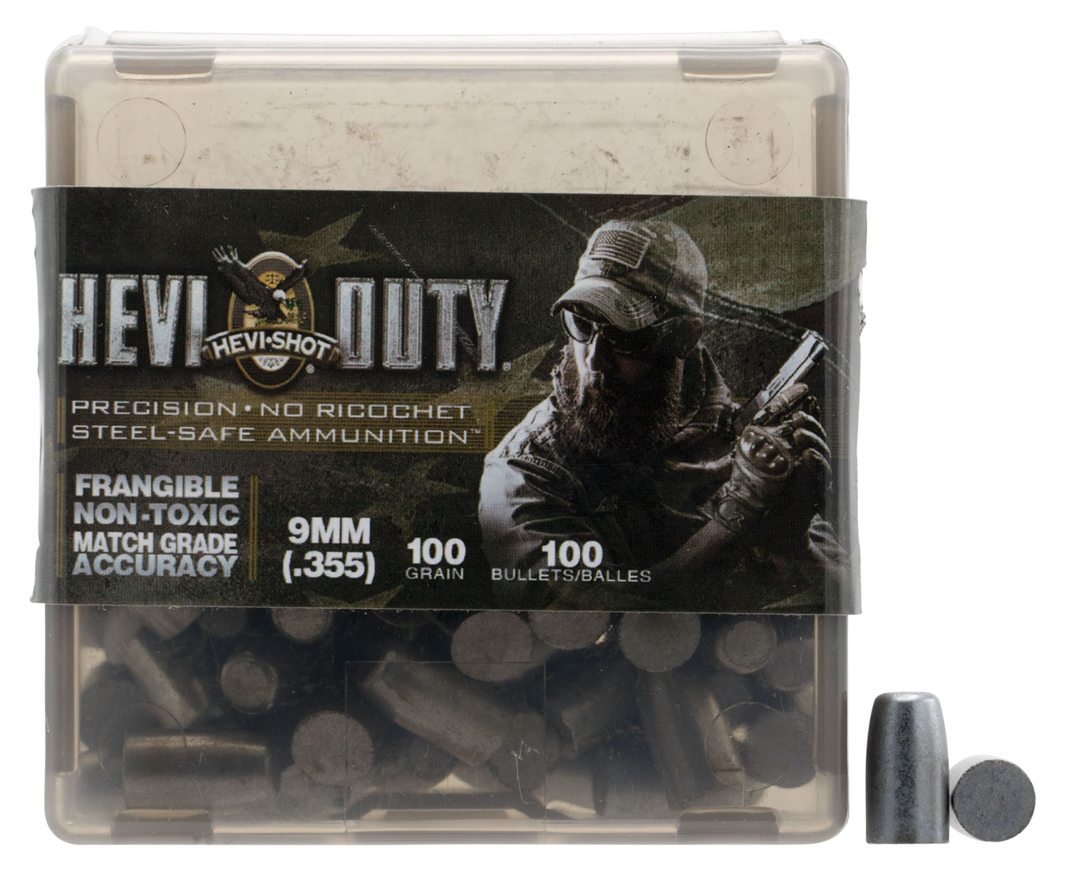 HEVI-Shot 90019 Hevi-Duty  9mm 100 gr Lead Free Frangible 100 Per Box