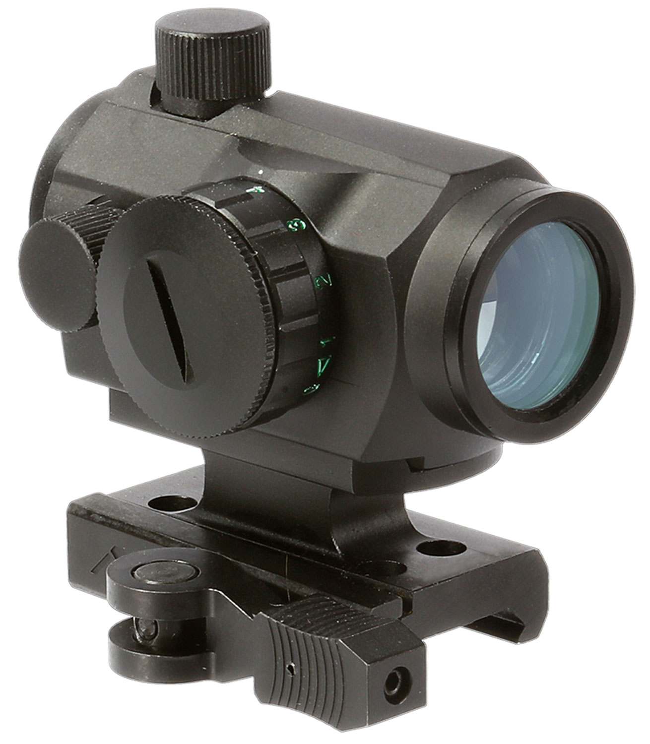 Aim Sports RQDT125L Micro Dot Lower 1/3 Co-Witness Matte Black 1x 20mm 4 MOA Dual (Red/Green) Illuminated Micro-Dot Reticle