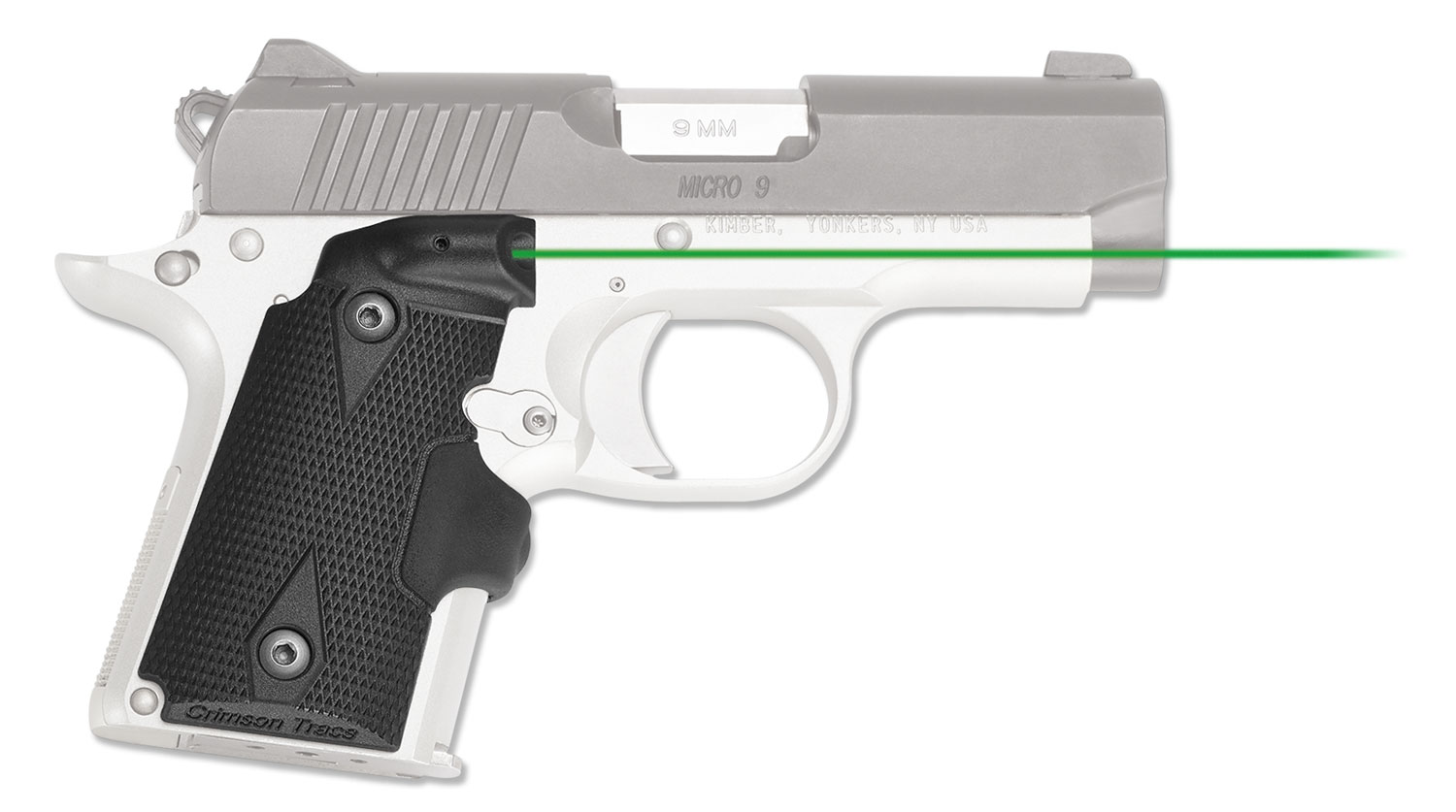 Crimson Trace LG409G Lasergrips  5mW Green Laser with 532nM Wavelength & Black Finish for 9mm Luger Kimber Micro