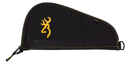 Browning 1429589913 Black & Gold Pistol Rug made of Water Resistant 600D Polyester Ripstop with Black Finish & Yellow BuckMark Logo, Brushed Tricot Lining & Zipper 13