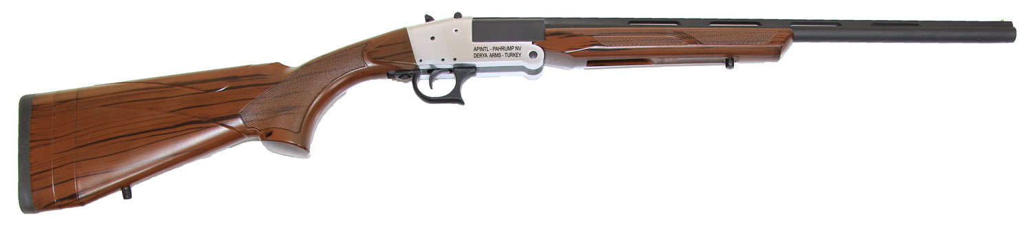 Rock Island TK104 Traditional Single Shot 410 Gauge with 20 Inch Black Parkerized Barrel, 3 Inch Chamber, 1rd Capacity, Silver Anodized Metal Finish  Woodgrain Finish Synthetic Stock Right Hand Full Size | 410 GA | 812285025391