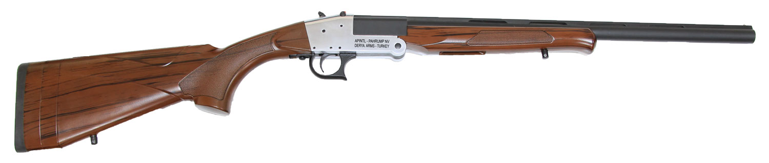 Rock Island TK105 Traditional Single Shot 20 Gauge with 20 Inch Black Parkerized Barrel, 3 Inch Chamber, 1rd Capacity, Silver Anodized Metal Finish  Woodgrain Finish Synthetic Stock Right Hand Full Size | 20 GA | 812285025407