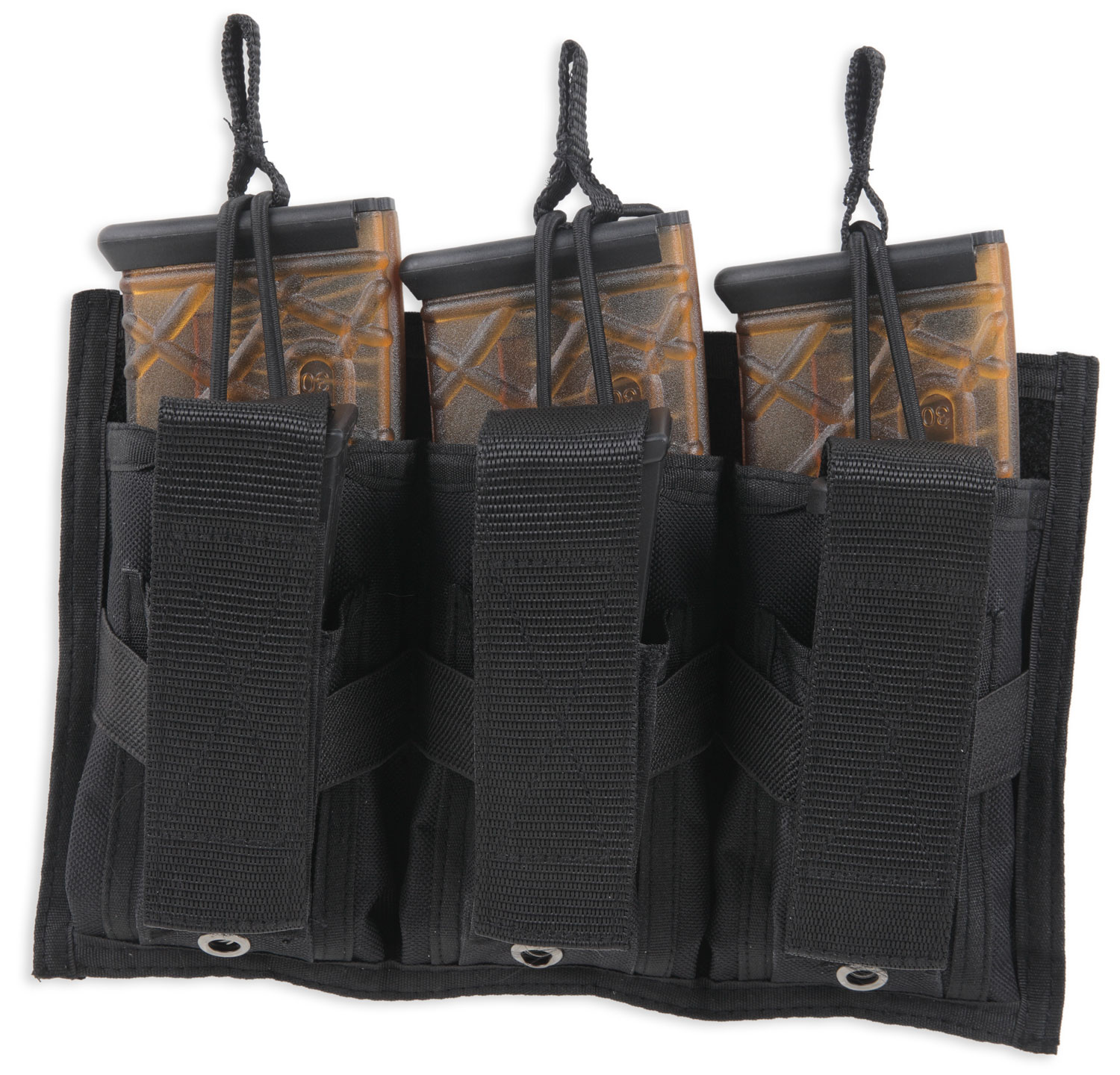 Bulldog BDT62 Tri-Double Mag Pouch  MOLLE Black Belt Loop Compatible w/ 30-Round Compatible w/ High Capacity