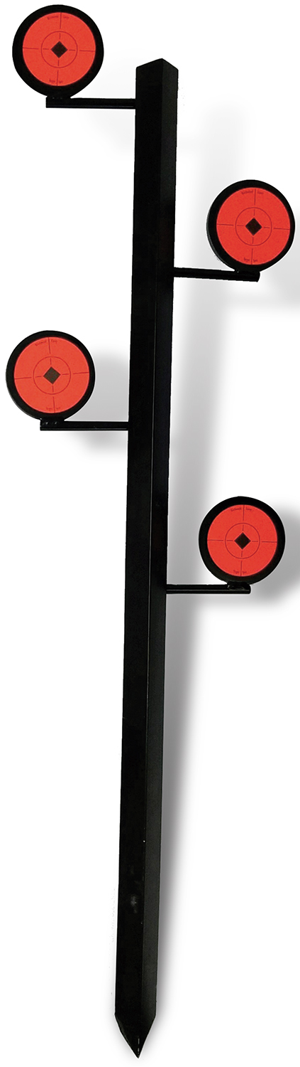 Birchwood Casey 47424 World of Targets Dueling Tree Rimfire Pistol/Rifle Black/Orange Steel Circle Standing | 029057474244