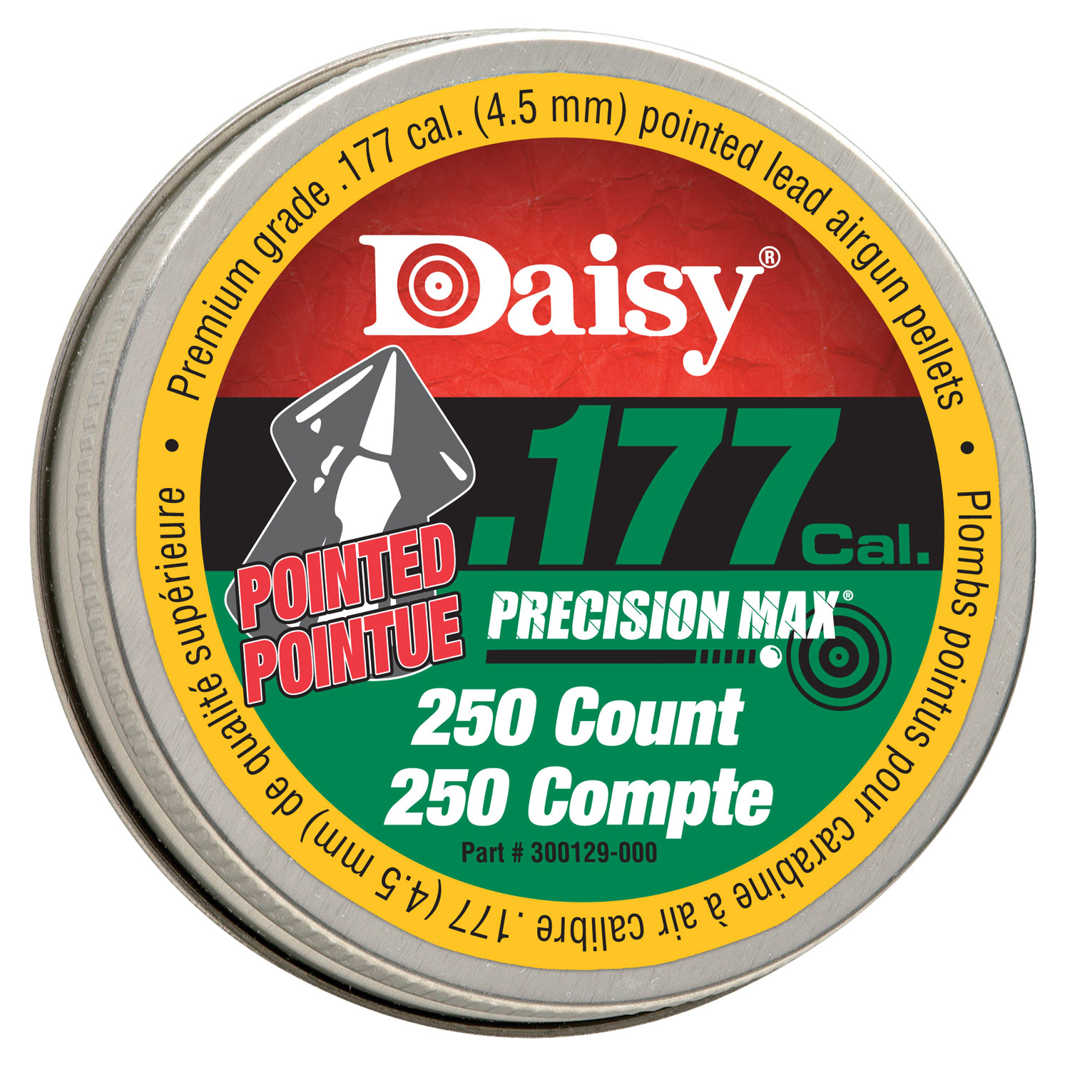 Daisy 987777406 PrecisionMax Premium 177 Lead Pointed Field Pellet 250 Per Tin | .177 PEL | 039256077771