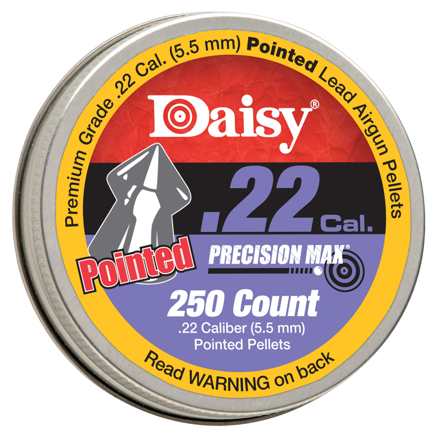 Daisy 997922512 PrecisionMax Premium 22 Lead Pointed Field Pellet 250 Per Tin | 039256079225