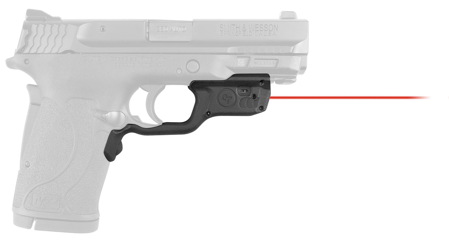 Crimson Trace LG459 Laserguard  5mW Red Laser with 633nM Wavelength & Black Finish for 22 S&W M&P Compact, 380/9 M&P Shield EZ