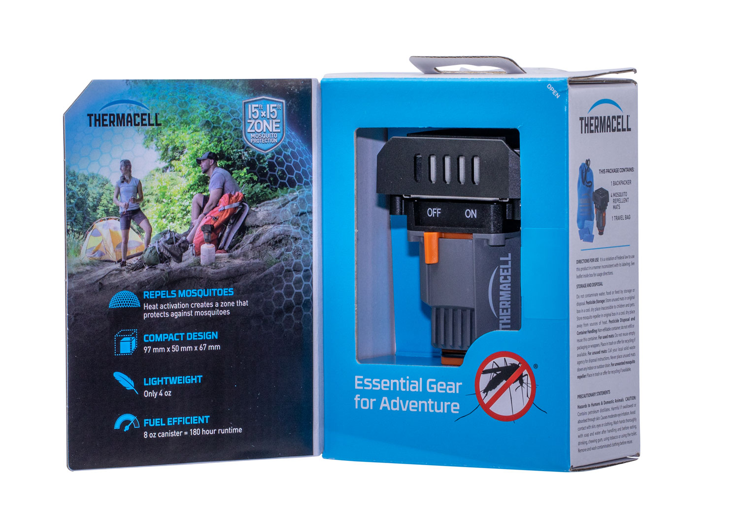 Thermacell MRBPR Backpacker  Gray Effective 15 ft Odorless Scent Repels Mosquito 4 oz Effective Up to 90 Hours | 843654002163