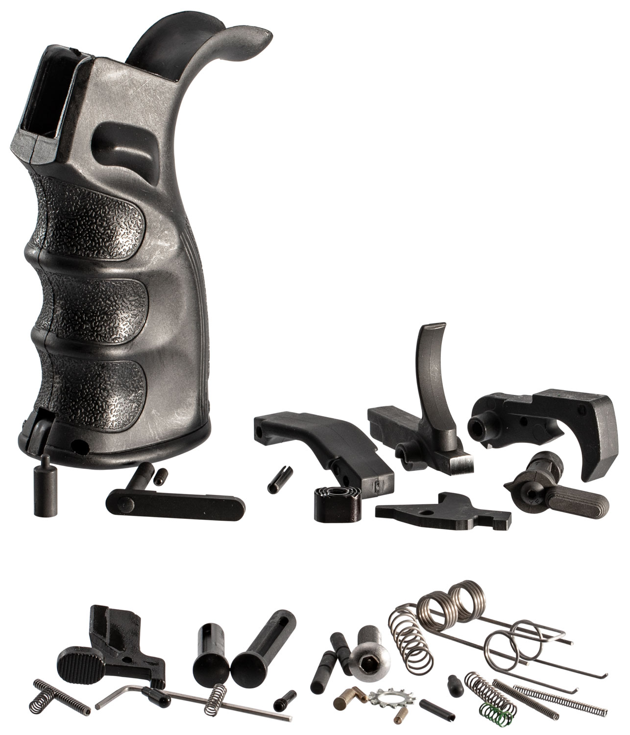 TacFire LPK02B308 AR-10 Lower Parts Kit  308 Win Black PGAR-B Pistol Grip Grip