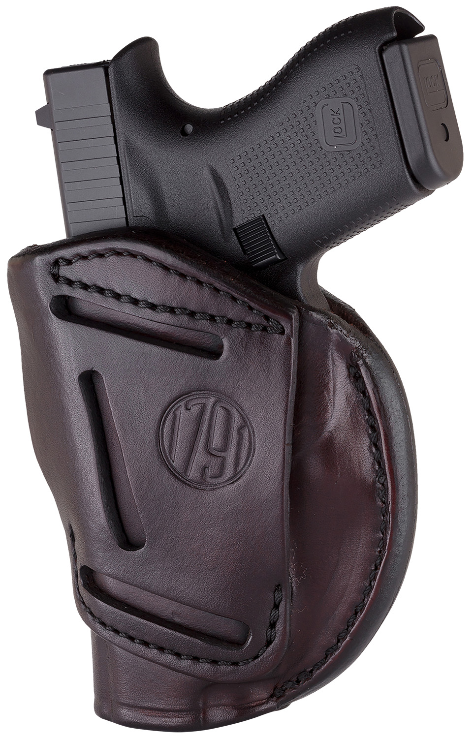 1791 Gunleather 4WH1SBRR 4-Way  IWB/OWB 01 Signature Brown Leather Belt Clip Fits 3-4