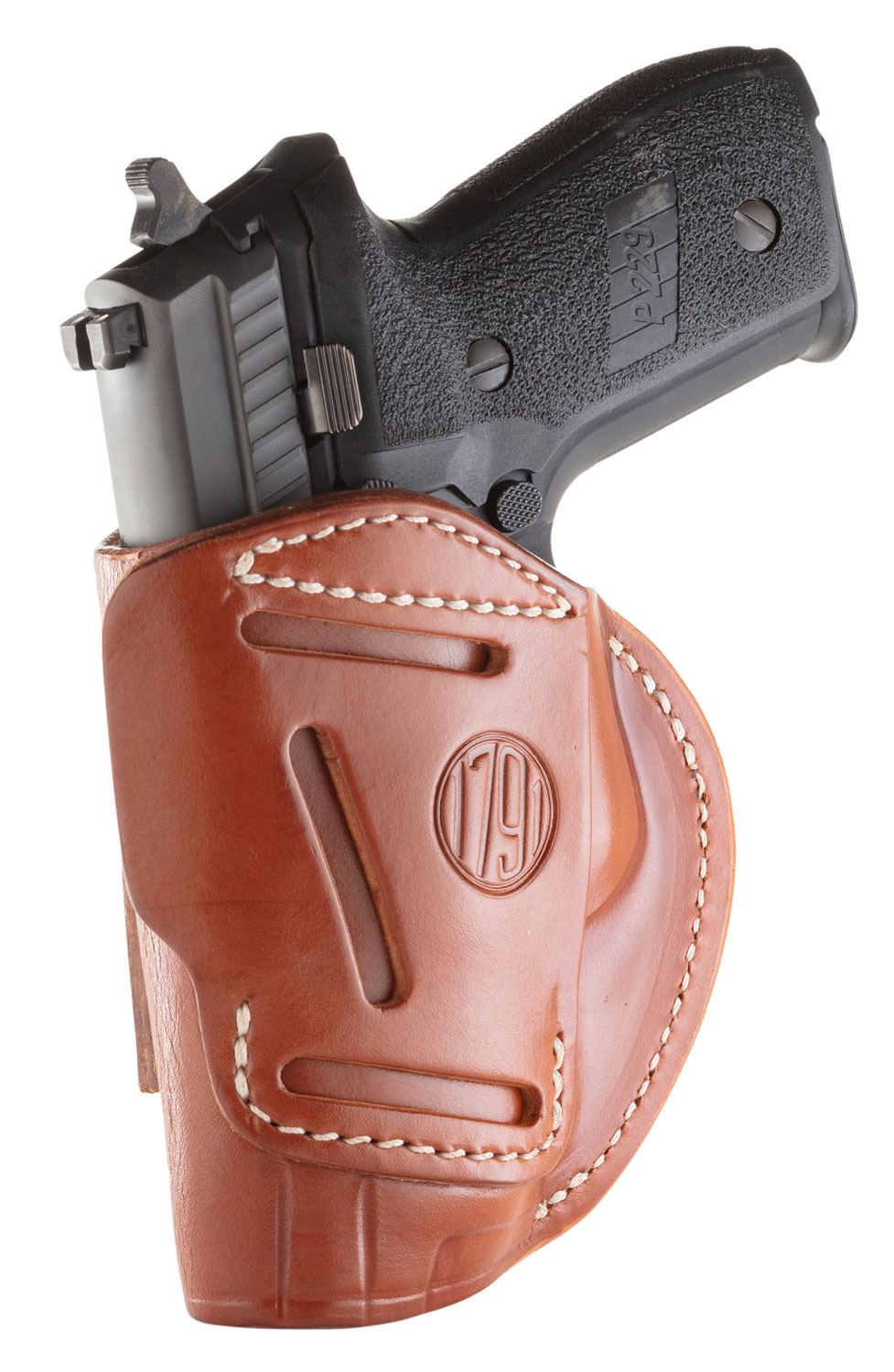 1791 Gunleather 4WH5CBRR 4-Way  IWB/OWB 05 Classic Brown Leather Belt Clip Fits S&W M&P/Springfield XD/Glock 17/HK VP9
