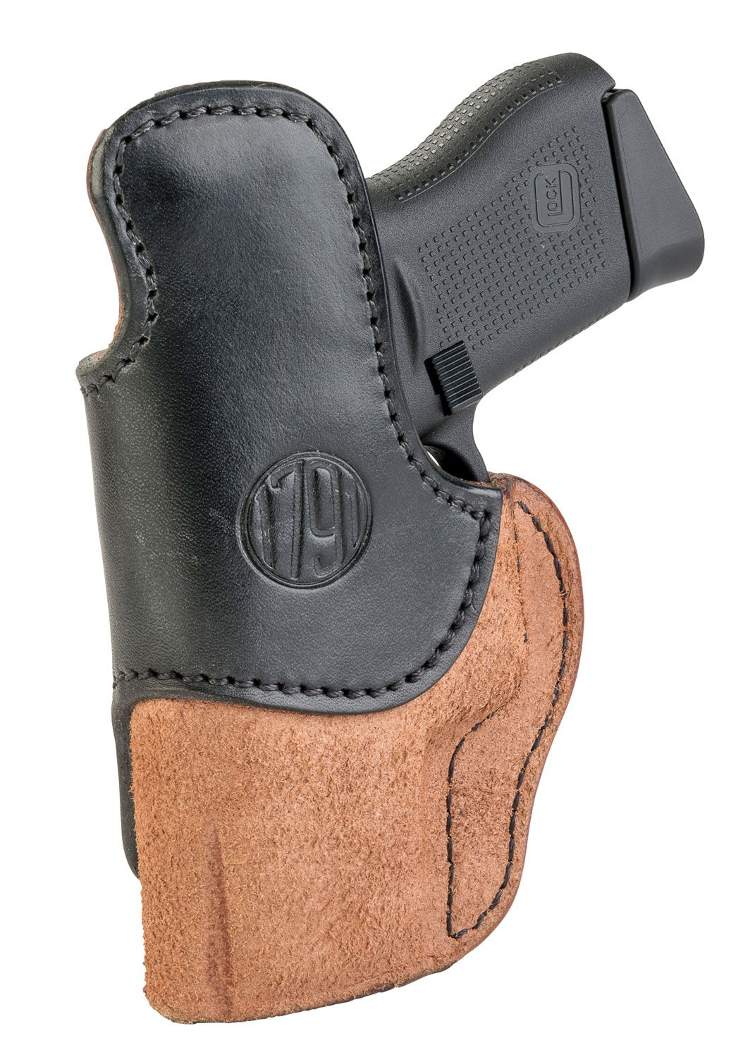 1791 Gunleather RCH3BLBR RCH  IWB Size 03 Black/Brown Leather Belt Clip Compatible w/Ruger LC9/1911/Glock 43/43X Right Hand