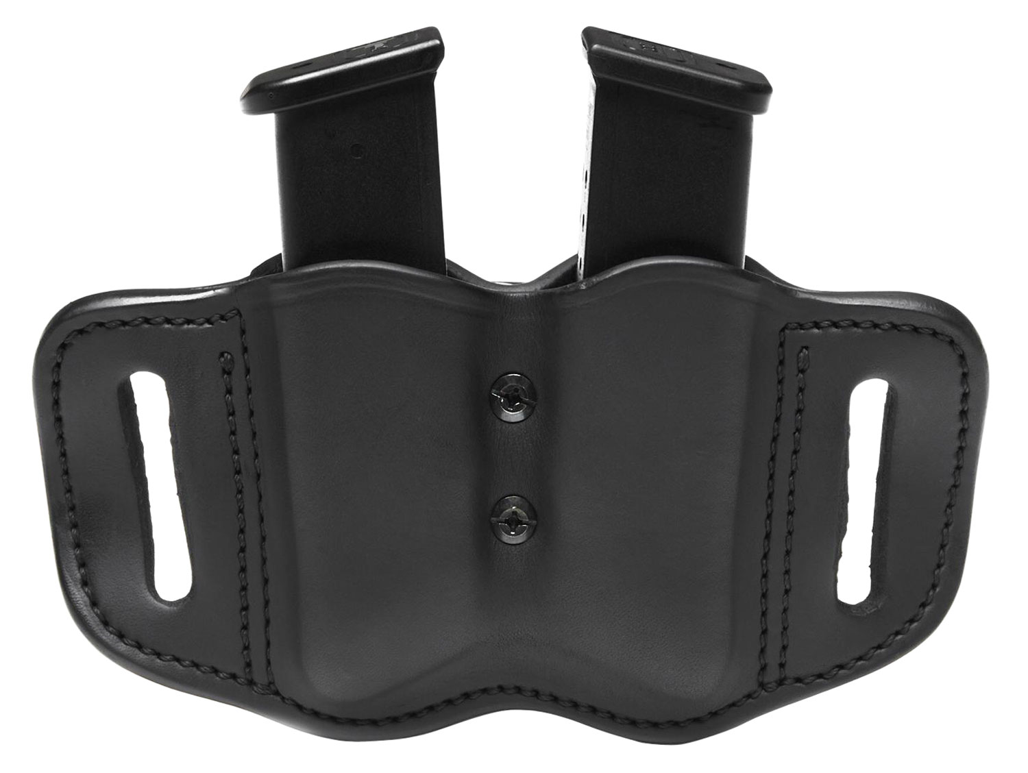 1791 Gunleather MAGF22SBLA MAG-F Double Mag Holster Stealth Black Leather Belt Slide Compatible w/ Double Stack Ambidextrous