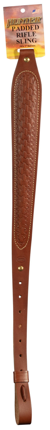 Hunter Company 027149 Cobra Sling made of Chestnut Tan Leather with Basket Weaver Pattern, Padded Design & 1
