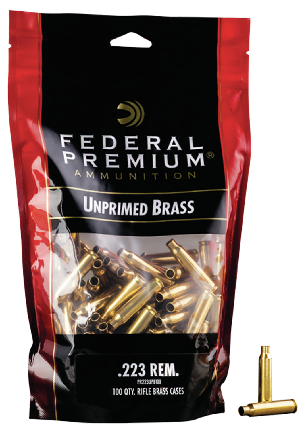 Federal PR223UPB100 Gold Medal  223 Rem Rifle Brass 100 Per Bag
