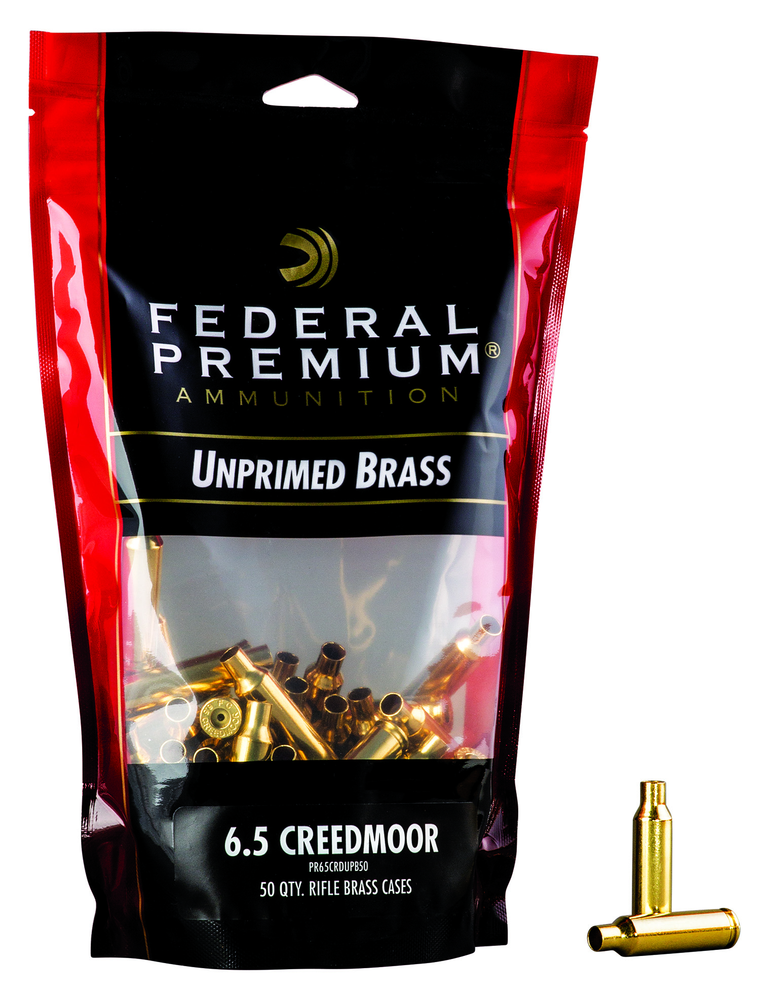 Federal PR65CRDUPB50 Gold Medal  6.5 Creedmoor Rifle Brass 50 Per Bag