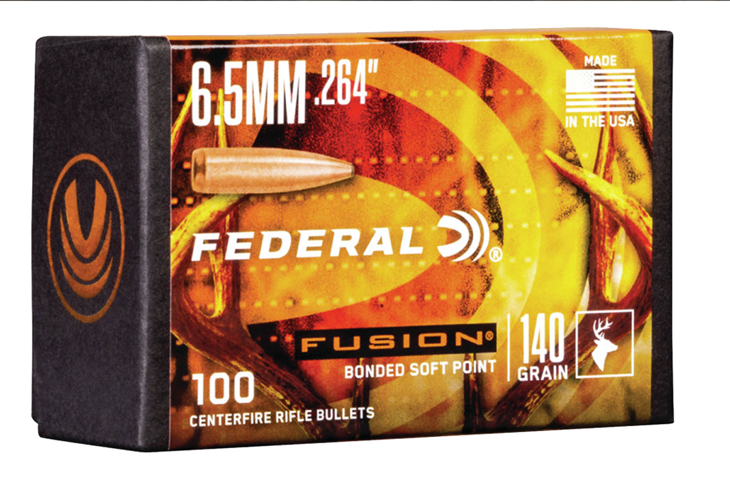 Federal FB264F2 Fusion Component  6.5 Creedmoor .264 140 gr Fusion Soft Point 100 Per Box