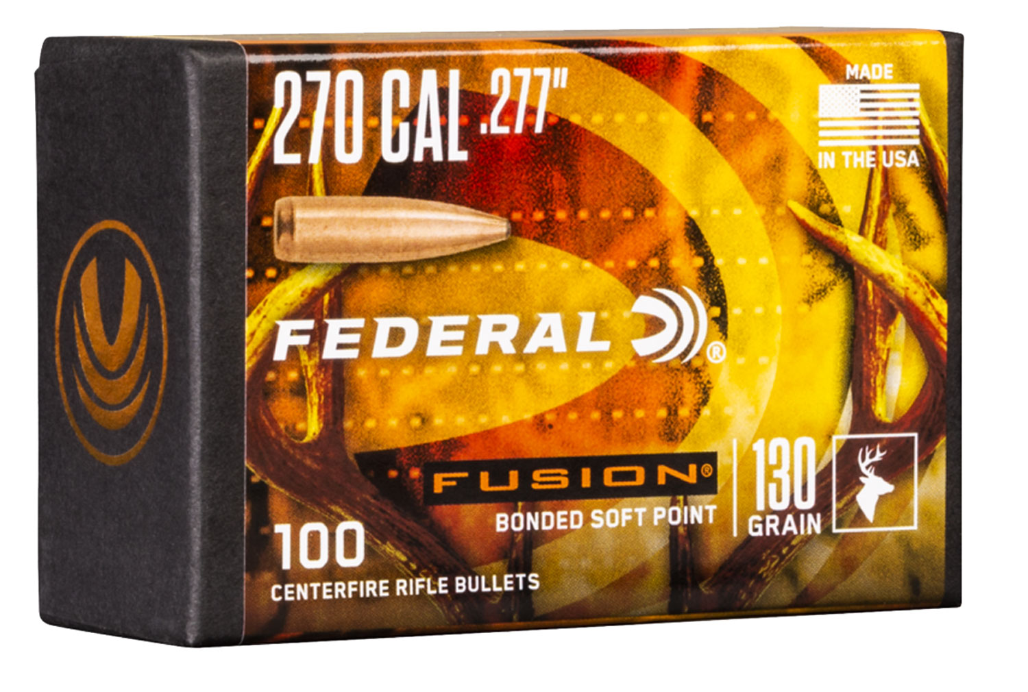 Federal FB277F2 Fusion Component  270 Win .277 130 gr Fusion Soft Point 100 Per Box