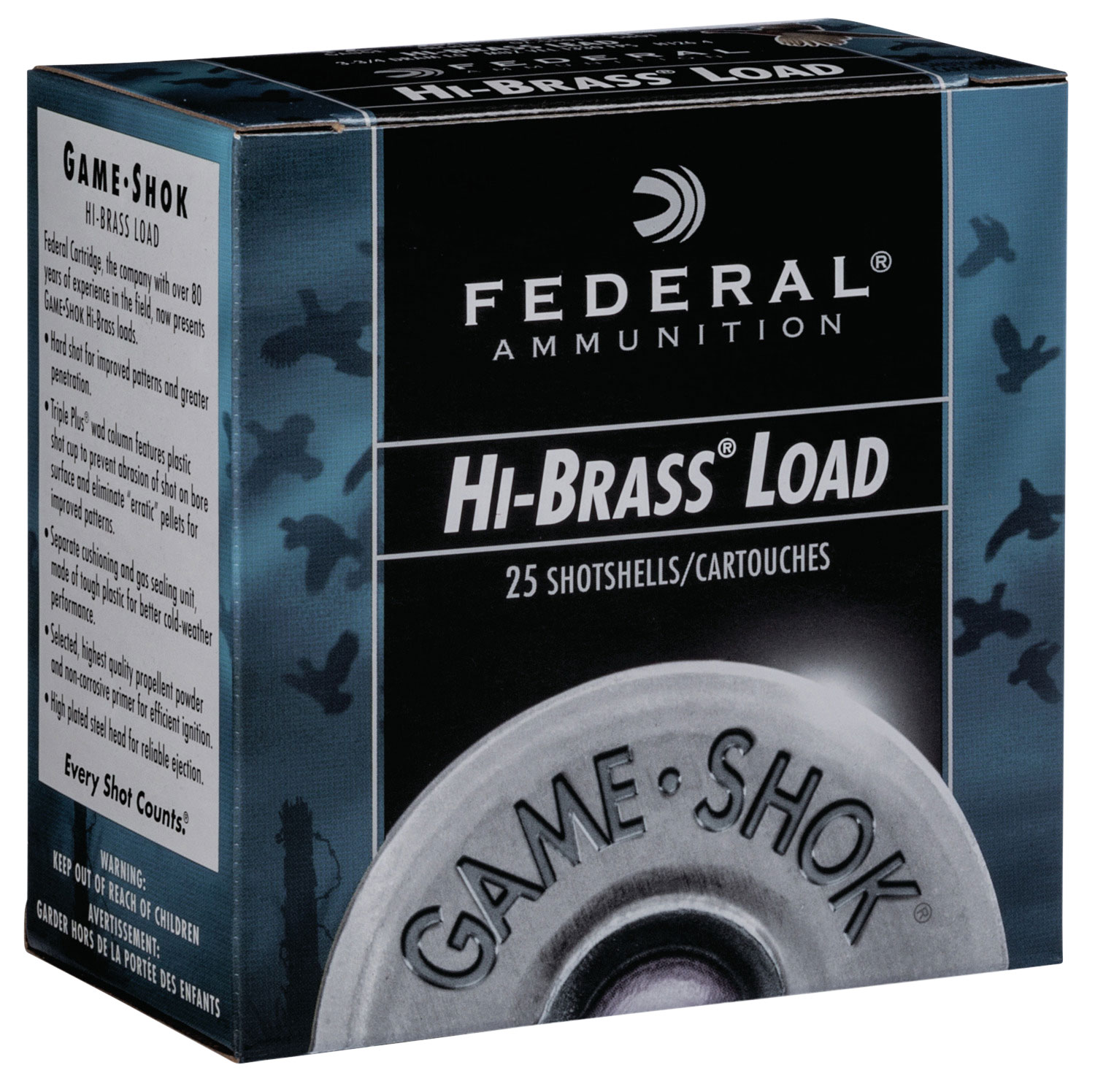 Federal H1264 Game Load High Brass 12 Gauge 2.75 Inch 1 1/4 oz 1330 fps 4 Shot 25 Bx/10 Cs  H1264 12GA  | 029465001384 | Federal | Ammunition | Shotshell 