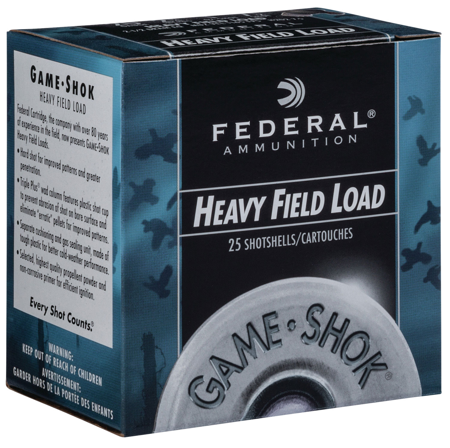 Federal H20275 GameShok Heavy Field 20 Gauge 2.75 Inch 1 oz 1165 fps 7.5 Shot 25 Bx/10 Cs  H20275 20GA  | 029465006877 | Federal | Ammunition | Shotshell 