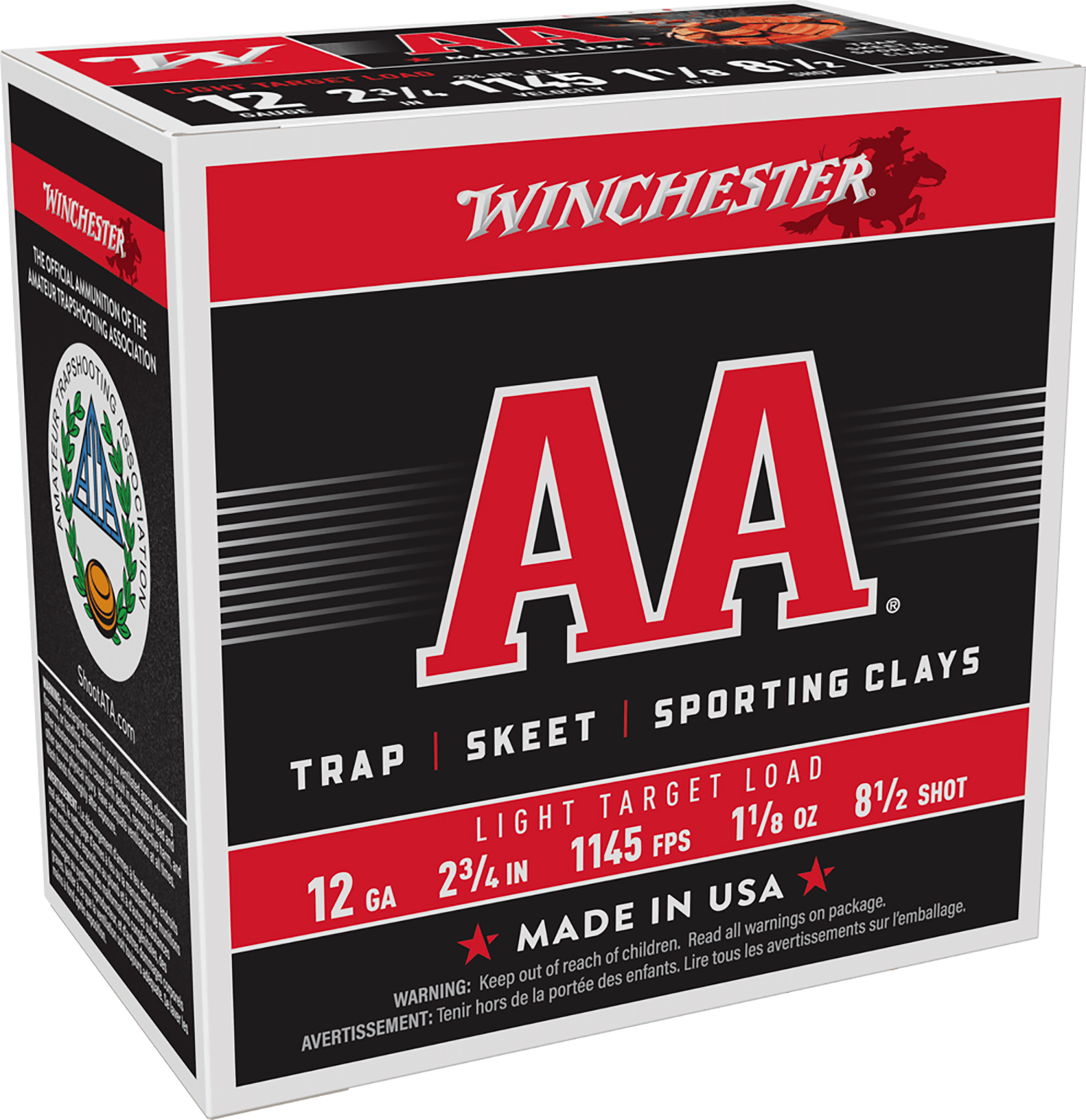 Winchester Ammo AA1285 AA Light Target 12Gauge 2.75 Inch 1 1/8oz 8.5Shot 25 Per Box/10 Case  | 12GA | 020892015333