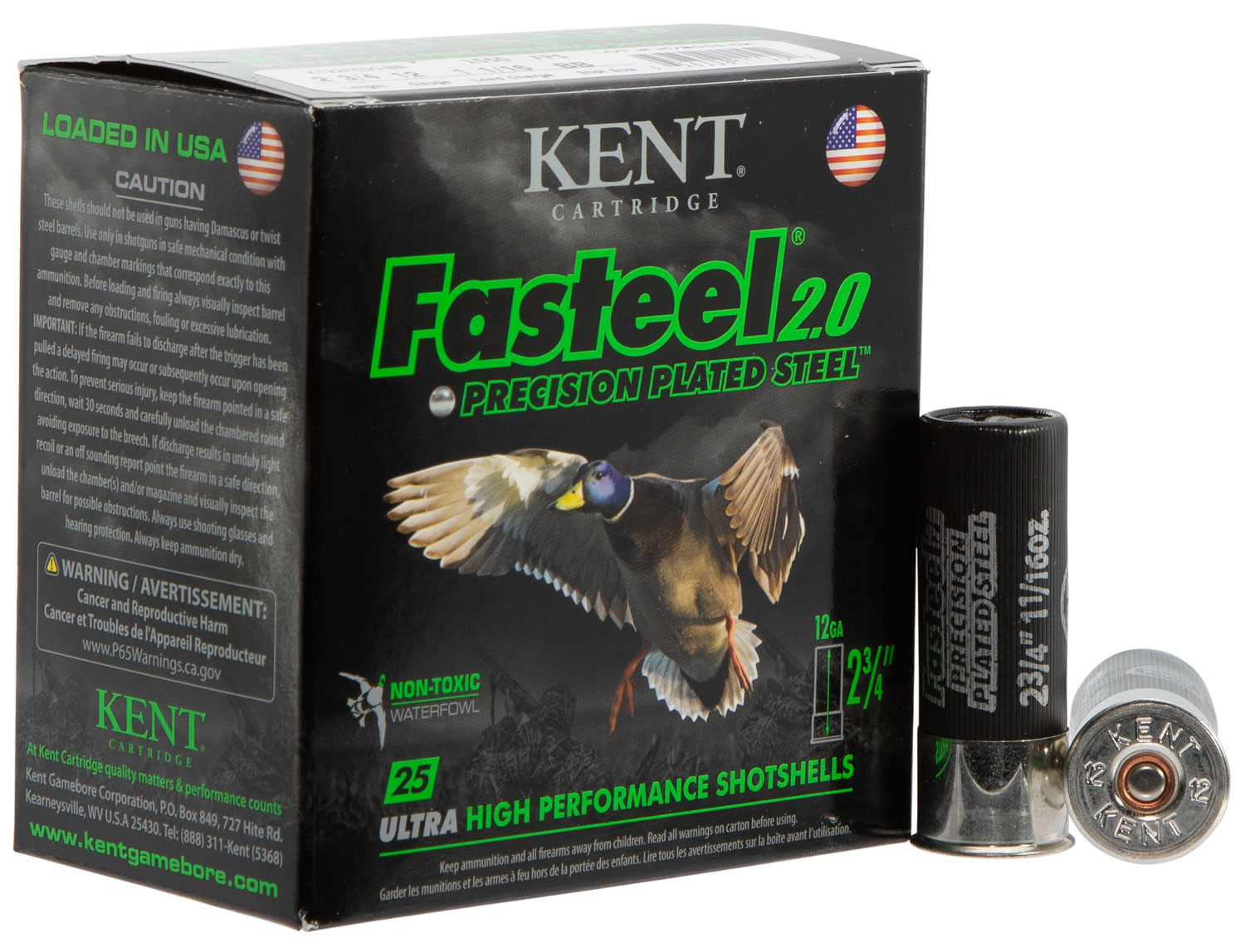 Kent Cartridge K122FS30BB Fasteel 2.0  12 Gauge, 2.75